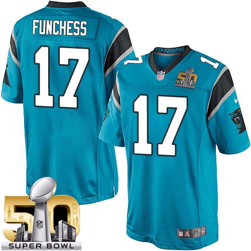Youth Elite Devin Funchess Super Bowl L Nike Jersey Blue Alternate - #17 NFL Carolina Panthers